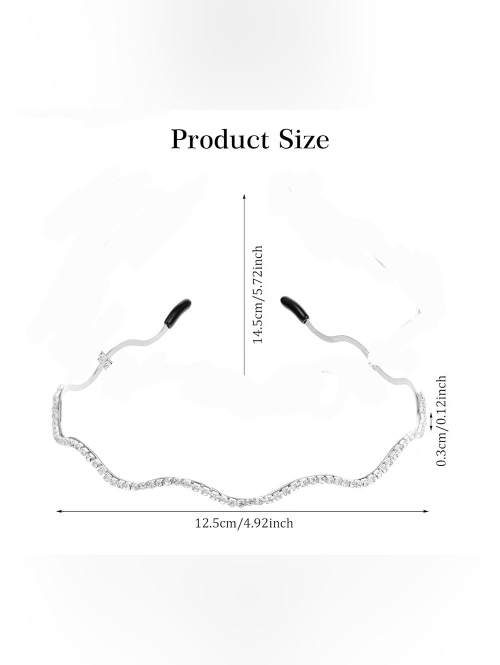 Dainty Silver Crystal Wave Headband BNIB - Picture 6 of 9